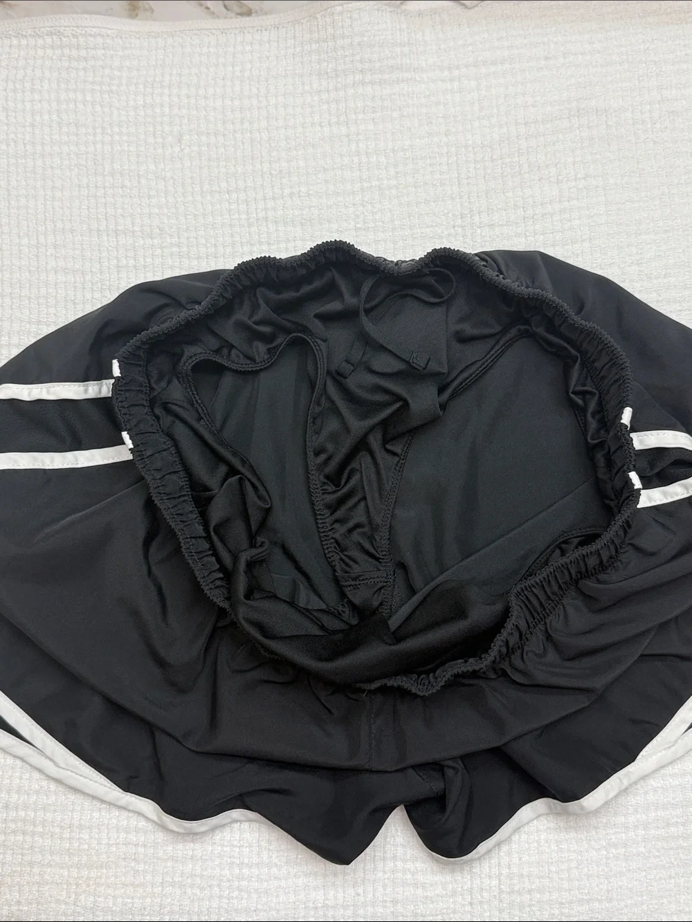 Nike Black Athletic Shorts with White Piping